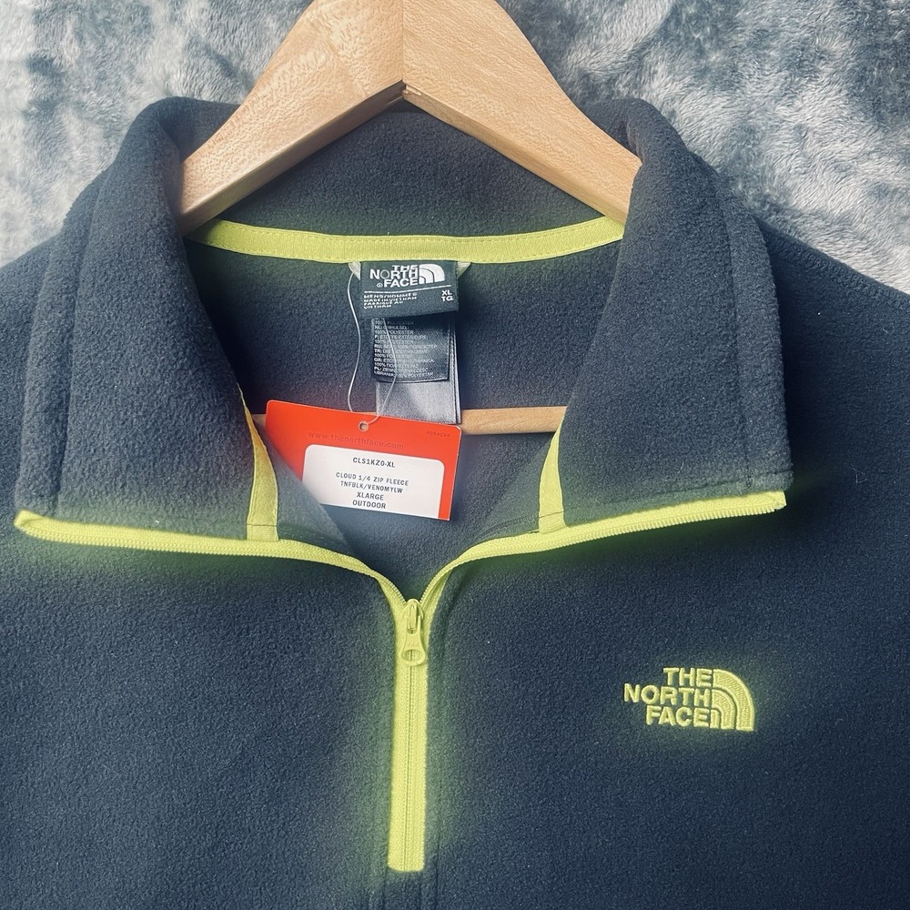 The Northface Cloud Black 1/4 Zip Fleece Pullover Men's Size XL NWT Thumb Holes